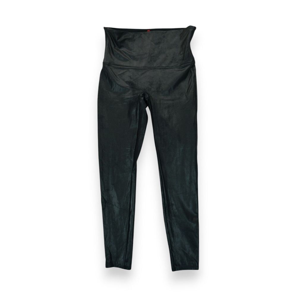 Spanx Women's Leggings Size XL Black Faux Leather Stretch Pants Skinny‎